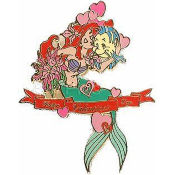 Disney Jewelry - Disney Ariel and Flounder Valentines Day LE 1000  Pin 35696 DA Auctions P.I.N.S.